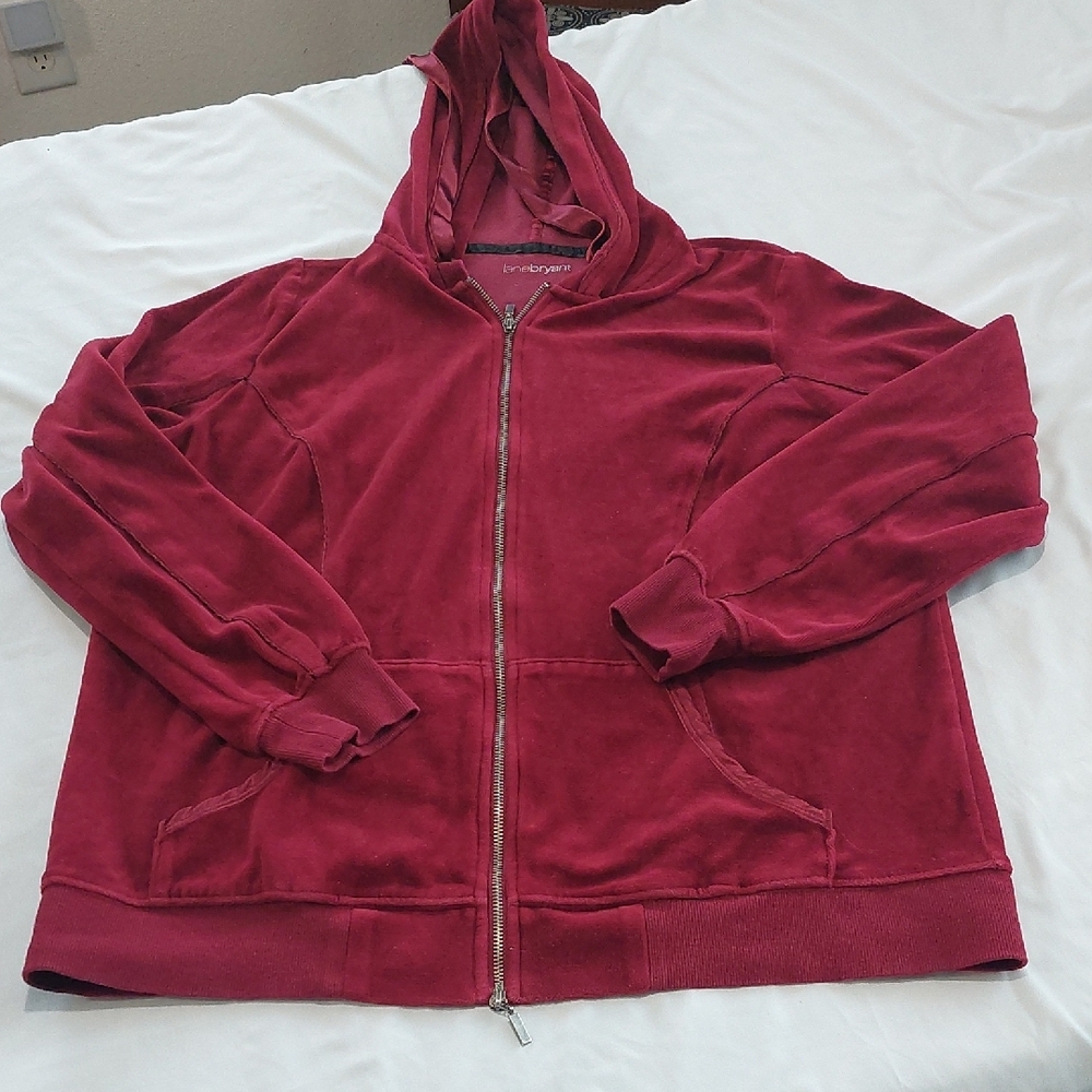 Lane Bryant Burgundy Zip-Up Hoodie.Pockets And Nice And Warm .